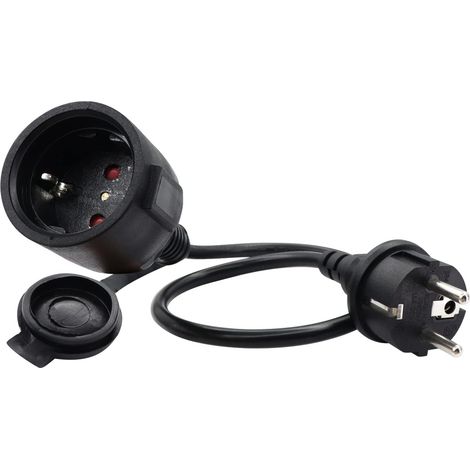 Rallonge électrique Courte Schuko 16A 250V Cable D'extension Schuko,Câble Court 2 AC Prise IP44 pour Une Utilisation Extérieure ou Intérieure, à La Maison, Au Bureau (1m) (1/5)