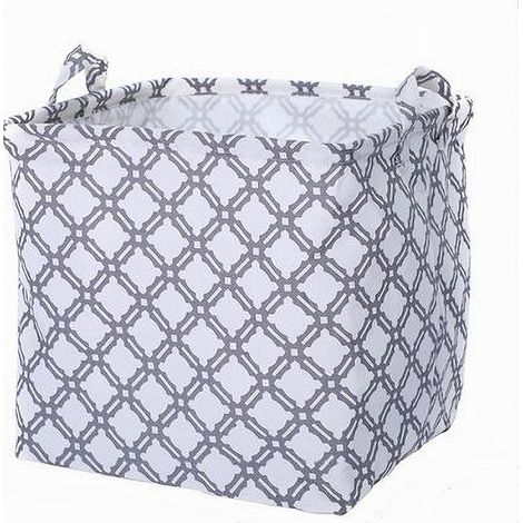 TRADE SHOP - Cesto Contenitore Porta Biancheria Bucato Manici Tessuto Grigio 33x33x31cm 79206 -