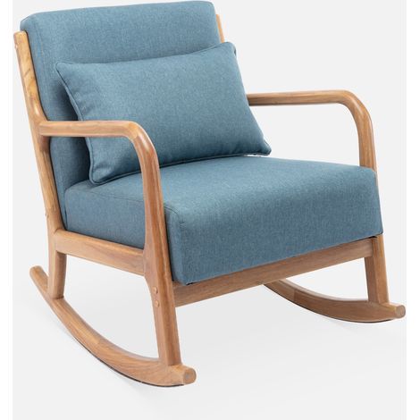 Mecedora estilo escandinavo de madera y tela (1/5)