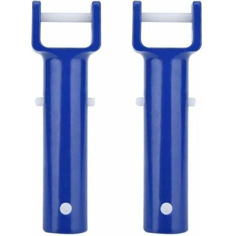 Pair 2Pcs Poignée Bleu De Piscine Clip De Spa Accessoires De Piscine Flexible Spa Et Piscine Tête D'aspirateur