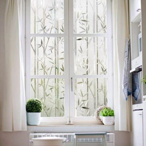 Film adhésif pour fenêtre 60 cm x 200 cm, film décoratif électrostatique pour fenêtre, autocollant à motifs pour fenêtre. (1/4)