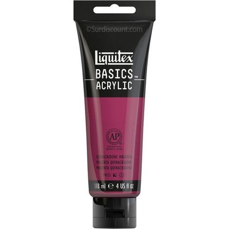 Peinture Acrylique en tube magenta quinacridone 118ml - Liquitex Basics (1/2)