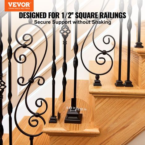 Sabots de Garde-corps Carrés 50PCS Base Support de Balustre en Alliage d'Aluminium Plate avec Trous de Vis pour Balustrades Rampes… (1/5)