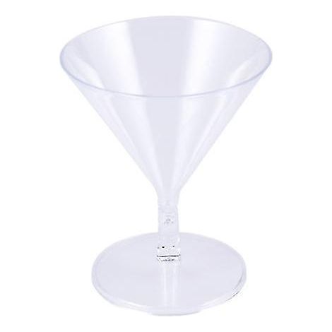 Lot de 24 verres à martini jetables en plastique transparent cristal de 60 ml, incassables, pour cocktails et vins, parfaits pour les fêtes. (1/2)