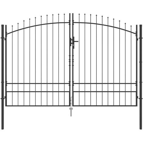 vidaXL Cancello Doppio Woerden Grigio 299,5 x 249,5 cm Acciaio