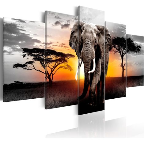 Quadro - Elephant at Sunset - 200x100 (1/4)
