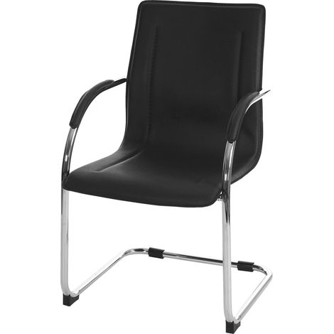 Chaise de conférence Samara, chaise cantilever, PVC - noir