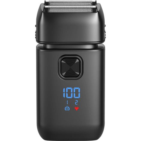 Rasoir Électrique Homme, Foil Shaver, Double Grille Flexible, IPX6 Étanche, 2 Vitesses, Écran LED, Recharge USB, Rasage Wet & Dry, Rasoir Barbe Portable avec Verrouillage Voyage (1/5)