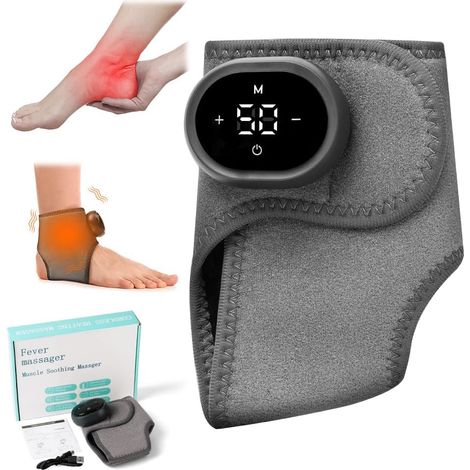 Massage Pieds, Masseur de Cheville Électrique, avec 3 Niveaux de Massage et 5 Modes de Contrôle de La Température, Aide à Soulager Les Douleurs Aux Pieds, pour Diabétiques (1/5)