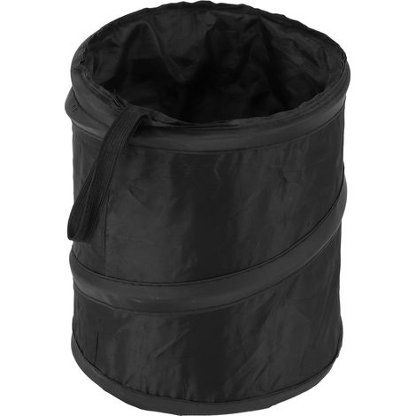 Poubelle de voiture pliable et multifonctionnelle à suspendre, noire, universelle et portable, pour organiser les déchets de votre voiture. (1/5)