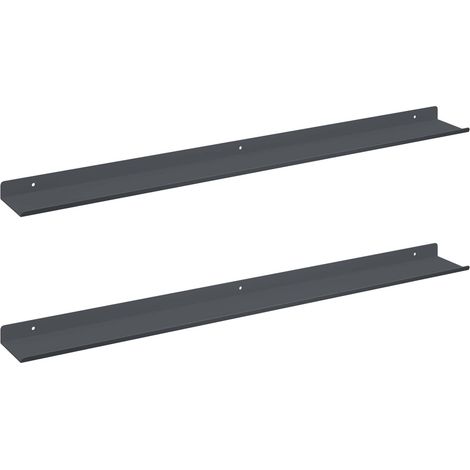 Maison Exclusive - Schwebendes Regal 2 pcs Anthrazit 80 x 9 x 2,5