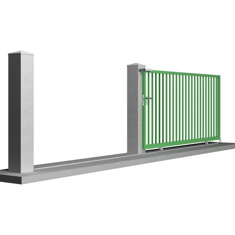 Slid'Up By Mantion – Kit coulissant pour portail 4 m – 4 rails acier galvanisé 1,95 m – 2 galets Ø 16 mm – Charge max 400 kg