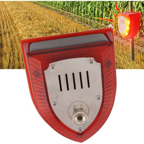 Alarme solaire, alarme de rupture de câble, lampe répulsive solaire pour sangliers et autres animaux, alarme extérieure. (1/5)