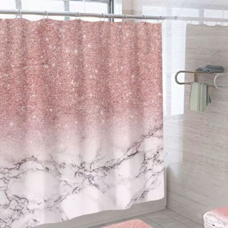 [JAMAIS UTILISÉ] Rideau de Douche 180x200, Douche Gris et Blanc Aspect marbré Rideau de Baignoire Abstrait Moderne Luxe Art imperméable Polyester Tissu Rideau de Bain (1/4)