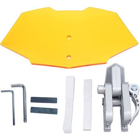 Bulle pare-vent ajustable pour moto - Extension de vitrage acrylique jaune avec système de fixation par clips (1/5)