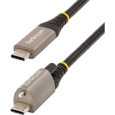 StarTech.com Câble USB C 10Gbps 50cm à Verouillage par Vis Supérieure - Câble USB 3.2 Gen 2 Type-C - 100W/5A Power Delivery, DP Alt Mode, Cordon USB-C à Vis Unique (USB31CCTLKV50CM)