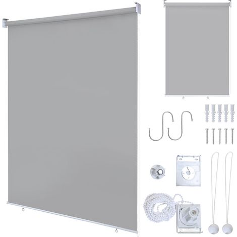 Jiubiaz Senkrechtmarkise 140x240 cm Balkonrollo Hellgrau UV Schutz Sonnenschutz Sichtschutz wasserdicht wetterfest Balkon Terrasse