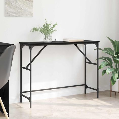 vidaXL Tavolo consolle Rovere Nero 100 x 32 x 75 cm Legno
