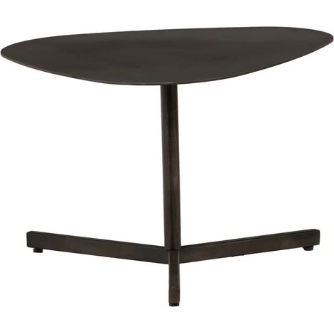 Table basse 60 cm triangulaire métal vieilli gris anthracite - KEPLER (1/5)