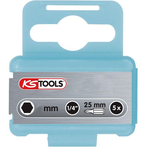 1/4" Embouts EDELSTAHL, pack de 5, 6 pans 25mm, 4,0mm 5 pièces (1/2)