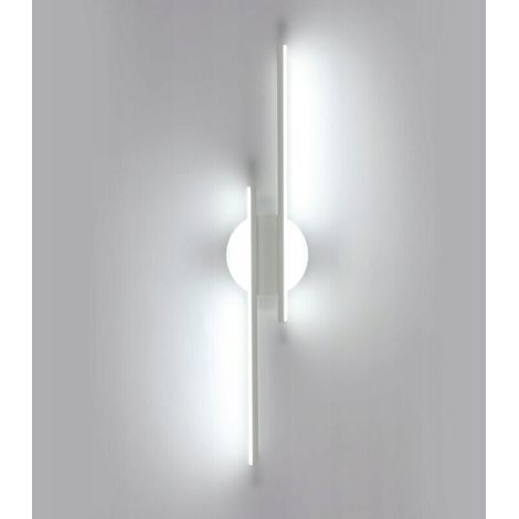COMELY LED Indoor Wall Light, 24W White Wall Lamp 6500K Cool White Light, Long Parallel Wall Sconce for Living Room, Hallway, Bedroom, Hotel, Cafe Base Diameter: 12.5cm (1/5)