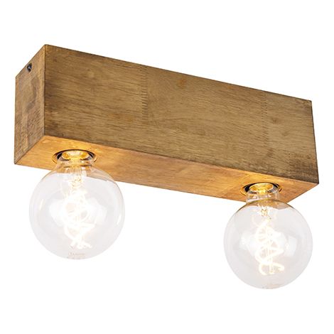 Rustic Ceiling Spotlight Vintage Wood 2-Light - Bloc