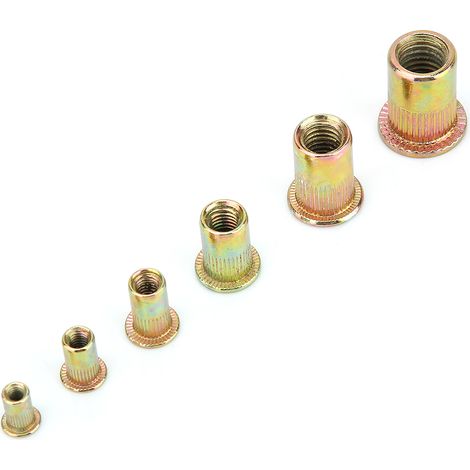 Jeu de 180 écrous à sertir en acier coloré M3-M10 (1/5)