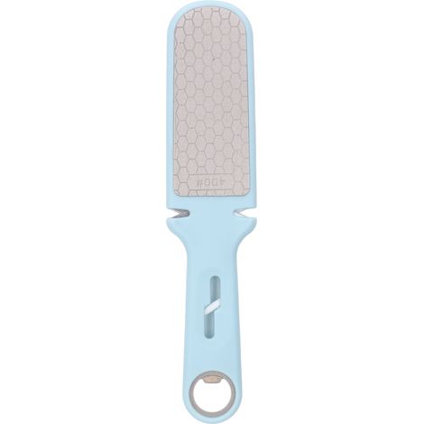 Affûteur de couteaux double face, pierre à aiguiser portable multifonctionnelle 6 en 1, adaptée à la cuisine et au camping. (1/5)