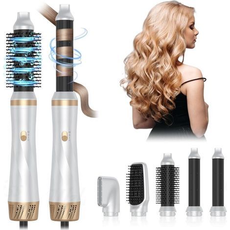 Brosse soufflante 5 en 1 – Sèche-cheveux 1000W avec boucleur 30mm – Technologie à ions négatifs pour cheveux brillants – Convient à tous types de cheveux (1/5)