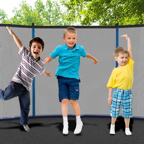 Trampolin mit Sicherheitsnetz, Leiter, belastbar bis 181 kg, blau (1/5)