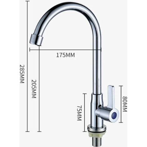 Robinet en laiton Robinet d'eau froide unique Fournitures de cuisine Bassin de légumes Robinet d'évier Robinet d'eau en Métal de zinc Robinet de cuisine vertical Distributeur d'eau d'évier sur pied