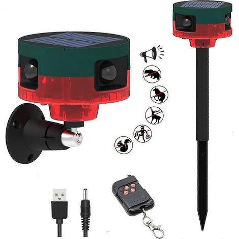 Alarme anti-aboiements de chien détecteur de mouvement 129 dB alarme extérieure avec télécommande sans fil 13 sons différents. (1/5)