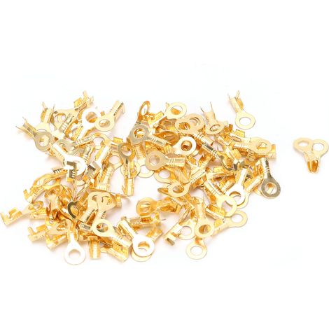 100 Stück Ringkabelschuhe aus kaltgepresstem Messing, M4 4,2 mm (1/5)
