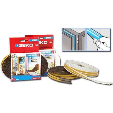 geko burlete adhesivo caucho epdm tipo p 6mx9mm marron 1000-7