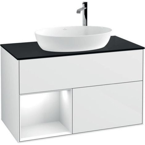 V&B Waschtischunterschrank FINION 1000x603x501mm Regal glos. wh glos. wh (1/4)