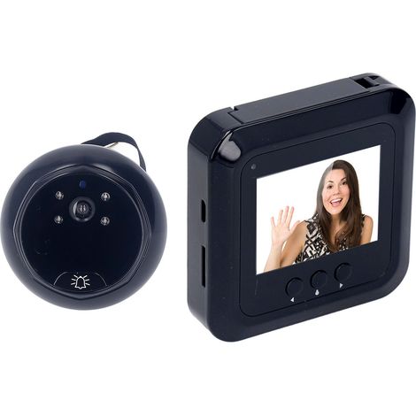 Viseur numérique de porte 2,4 pouces avec caméra 0,3MP, angle large 120° HD, sonnette vidéo pour domicile et résidence étudiante (1/5)