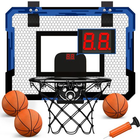 Mini Indoor Basketball Baskets for Boys Girls Children and Adults with 3 Balls, Net, Backboard and Air Pump (1/5)