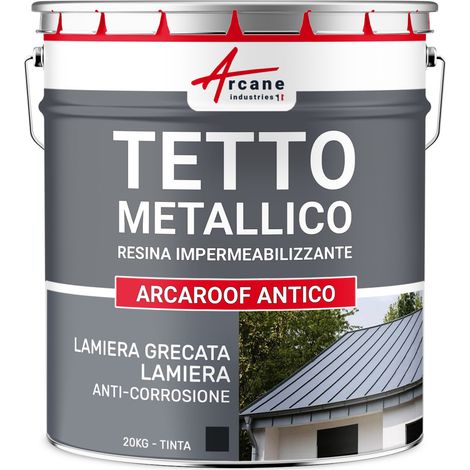 Guaina liquida per tetti in lamiera, Vernice impermeabilizzante ARCAROOF ANTICO - 20 kg Nero Bluastro - ARCANE INDUSTRIES (1/5)