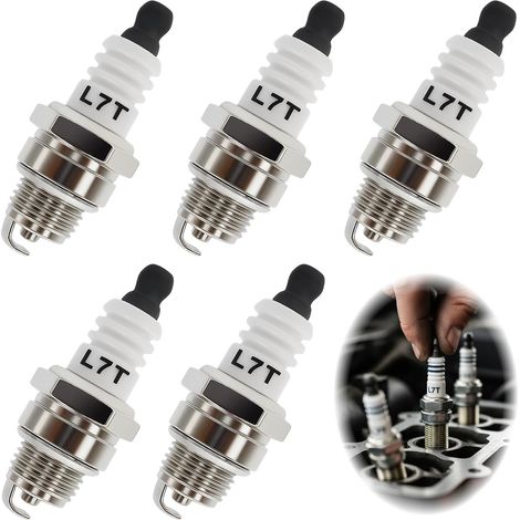 5PCS Lot Bougies D'allumage L7t, 2 Temps, Accessoire, Remplacement Compatible Bm6a, Bpmr7a, Rcj6y, Rcj7y, Bougie Tondeuse, Débroussailleuse, Mini Moto 49cc, Bougie Allumage (1/5)