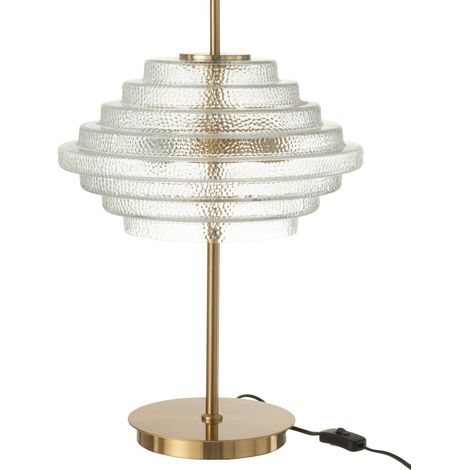 Lampe de table design doré verre transparent effet martelé - Doré et verre transparent martelé (1/3)