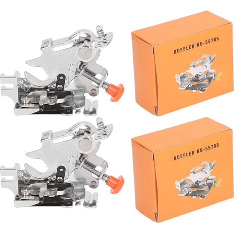 2 Pièces Pied Ruffle en Acier Inoxydable pour Machine à Coudre, Accessoire Outil de Couture Domestique (1/5)