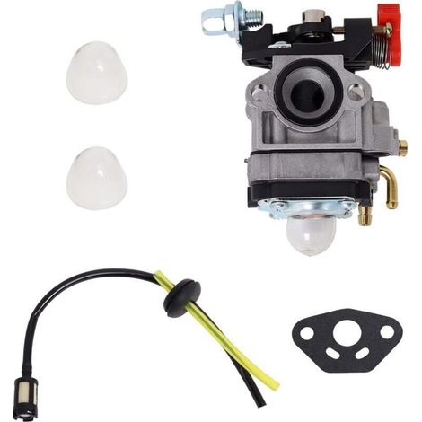 Carburateur Compatible avec Walbro Type WYJ 26cc-33cc Débroussailleuses et Tondeuses à Gazon avec Entretoise de Pompe Primaire Ensemble de Tuyaux de Carburant Déplacement par Poweka (1/3)