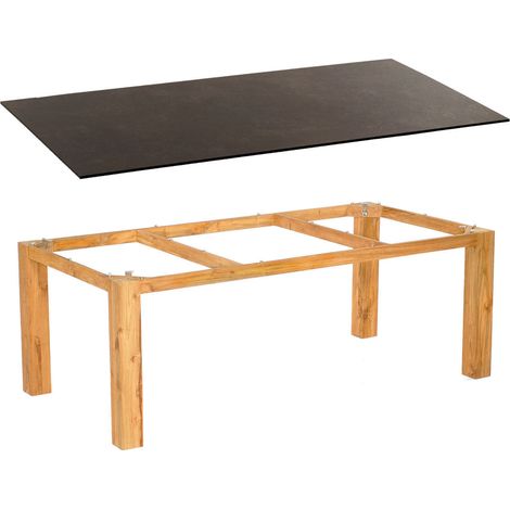 Sonnenpartner Gartentisch Base 200x100 cm Teakholz natur Tischsystem