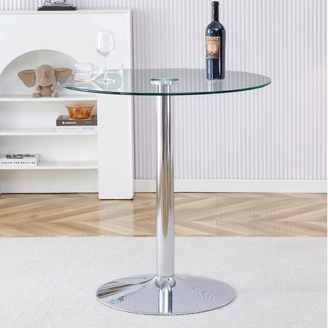 Mesa comedor de cristal redonda 89 cm OKMYHOME (1/5)