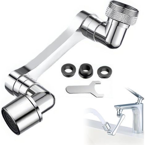 pc Faucet Extension, 1080° Rotation, Anti-Splash Filter, 2 Water Modes, Alloy and ABS, For Kitchen and Bathroom (1/5)