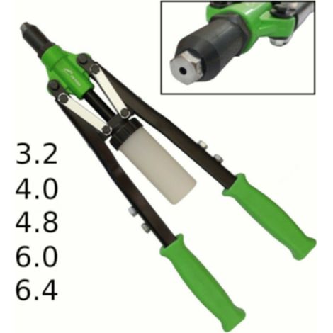 RIVETTATRICE MANUALE 450 MM 5 TESTINE INSERTI RIVETTI 3.2 4.0 4.8 6.0 6.4 757 VE