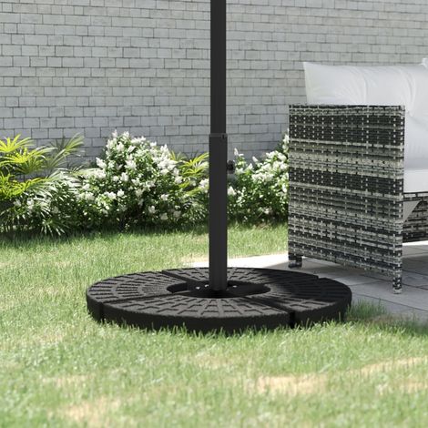 Pied de parasol, base en croix, résistant aux intempéries, 100 x 100 x 75 cm, noir produit de qualité avec garantie satisfait ou remboursé (1/5)