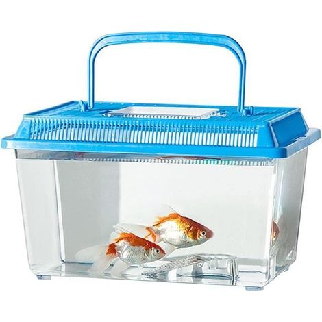 Aquarium en Plastique - Non spécifié - Portable - Couvercle Amovible - Poignée - 15x8x13,5 cm (1/4)