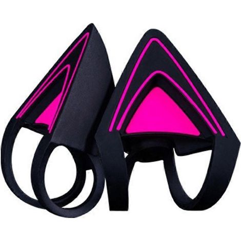 Paar Katzenohren in Rosa, Grün und Lila für RAZER Kraken V2 Kopfhörer und Headsets