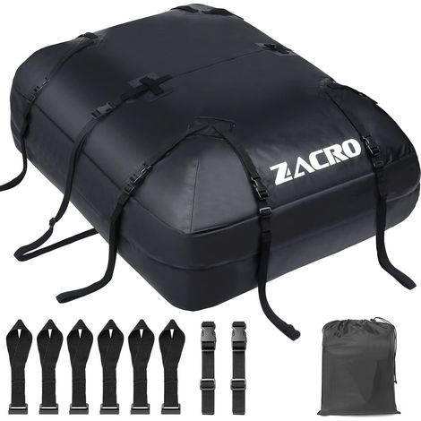 Sac de Toit pour Voiture 425 litres 15 Pieds Cubes Sac de fret, Porte-Bagages de Toit Pliable et étanche, Sangles pour Toute Voiture avec Galerie Coffres de Toit (1/5)